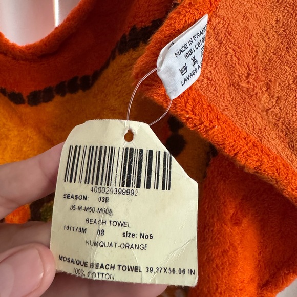 NWT Hermes vintage orange fish beach towel - Picture 4 of 6